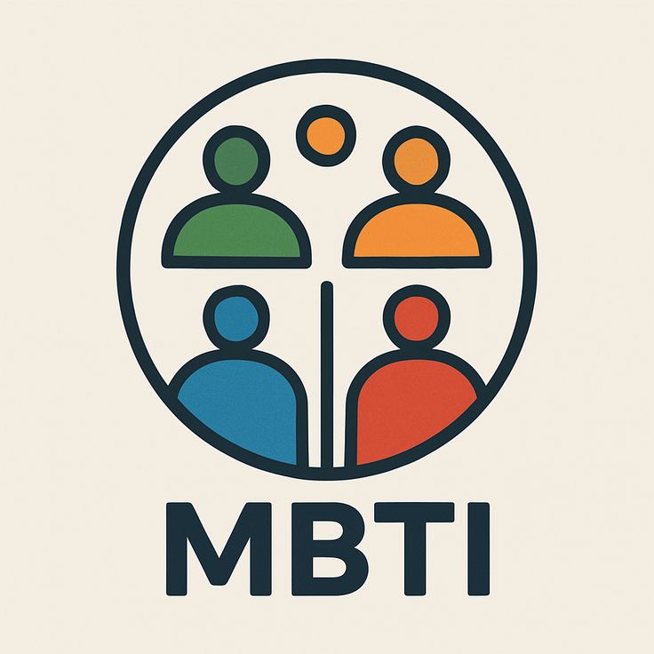 MBTI圖示,四個不同顏色的人物圖案圍繞圓圈